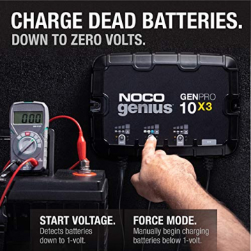 NOCO Genius GENPRO10X3, 3-Bank, 30-Amp (10-Amp Per Bank) Fully-Automatic Smart Marine Charger, 12V Onboard Battery Charger, Battery Maintainer and Battery Desulfator with Temperature Compensation - 4