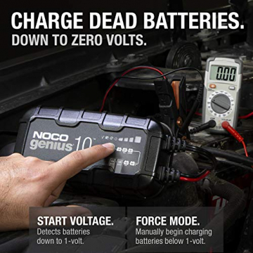NOCO GENIUS10, 10-Amp Fully-Automatic Smart Charger, 6V and 12V Battery Charger, Battery Maintainer, Trickle Charger, and Battery Desulfator with Temperature Compensation - 3