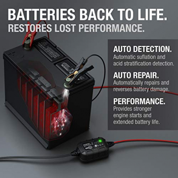 NOCO GENIUS2, 2-Amp Fully-Automatic Smart Charger, 6V and 12V Battery Charger, Battery Maintainer, Trickle Charger, and Battery Desulfator with Temperature Compensation - 4