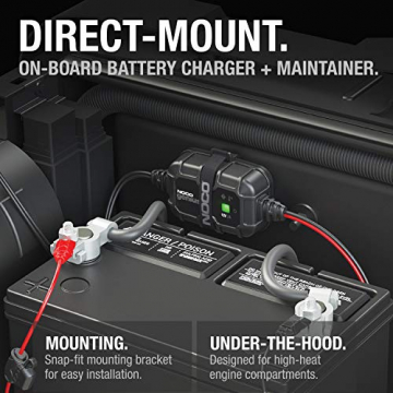 NOCO GENIUS2D, 2-Amp Direct-Mount Onboard Charger, 12V Battery Charger, Battery Maintainer, Trickle Charger, and Battery Desulfator with Temperature Compensation - 2