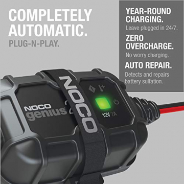 NOCO GENIUS2D, 2-Amp Direct-Mount Onboard Charger, 12V Battery Charger, Battery Maintainer, Trickle Charger, and Battery Desulfator with Temperature Compensation - 6