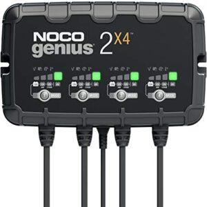 NOCO GENIUS2X4, 4-Bank, 8-Amp (2-Amp Per Bank) Fully-Automatic Smart Charger, 6V And 12V Battery Charger, Battery Maintainer, Trickle Charger, And Battery Desulfator With Temperature Compensation - 1