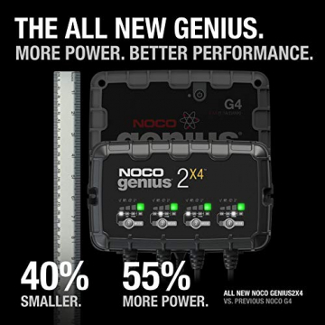 NOCO GENIUS2X4, 4-Bank, 8-Amp (2-Amp Per Bank) Fully-Automatic Smart Charger, 6V And 12V Battery Charger, Battery Maintainer, Trickle Charger, And Battery Desulfator With Temperature Compensation - 5