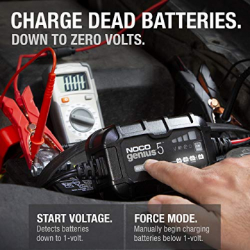 NOCO GENIUS5, 5-Amp Fully-Automatic Smart Charger, 6V and 12V Battery Charger, Battery Maintainer, Trickle Charger, and Battery Desulfator with Temperature Compensation - 4
