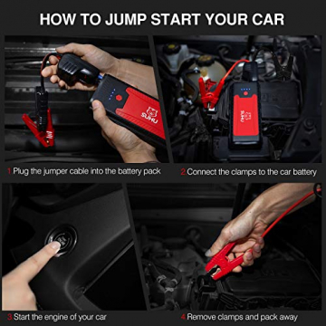 SUHU Car Battery Jump Starter, 1500A Peak Car Booster for Up to 7.0L Gas or 5.5L Diesel Engine, Long Standby 3.0 Quick Charge 12V Auto Battery Booster, Portable Power Pack for Cars, Trucks, SUV - 3
