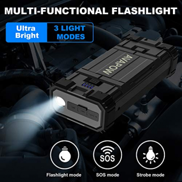 AVAPOW Jump Starter 2000A Peak 18000mAh Portable Battery Jump Starter for Car with Dual USB Quick Charge 3.0(Up to 8.0L Gas or 6.5L Diesel),12V Jump Box,Compact Lithium Car Power Pack - 5