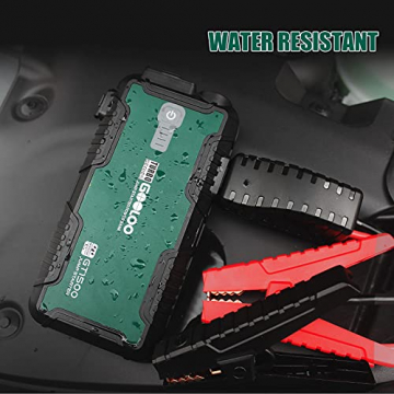 GOOLOO 1500A Portable Car Jump Starter GT1500 with USB Quick Charge 3.0(Up to 8.0L Gas, 6.0L Diesel Engine),12V Water-Resistant Jump Pack & Battery Booster,Green … - 4
