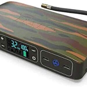 Halo Bolt Air 58830 Mwh Emergency Power Kit with Tire Pump, 4 Interchangeable Air Nozzles, Car Jump Starter, and Car Charger - Camouflage - 1