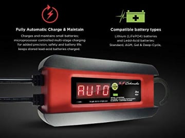 Schumacher Fully Automatic Battery Charger, Maintainer, and Auto Desulfator - 3 Amp, 12V - For Cars, Motorcycles, Lawn Tractors, Power Sports, Marine Batteries - 3