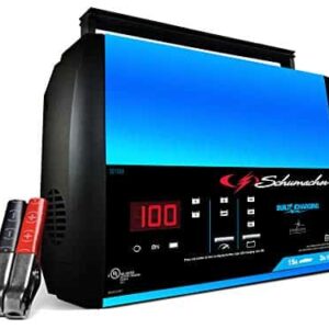 Schumacher Fully Automatic Battery Charger, Maintainer, and Auto Desulfator with Battery Detection – 15 Amp/3 Amp, 6V/12V - For Cars, Trucks, SUVs, Marine, RVs - 1
