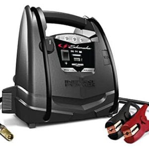 Schumacher Rechargeable AGM Jump Starter for Gas, Diesel Vehicles – 1000 Amps with Air Compressor and 12V DC, USB Power Station - 1