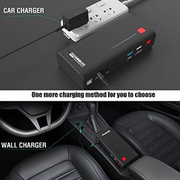 GOOLOO GE1200 1200A Peak 18000mAh SuperSafe Car Jump Starter(Up to 7.0L Gas or 5.5L Diesel Engine)12V Auto Battery Booster with USB Quick Charge,LED Light,Portable Power Pack for Cars,SUV,Motorcycles - 4