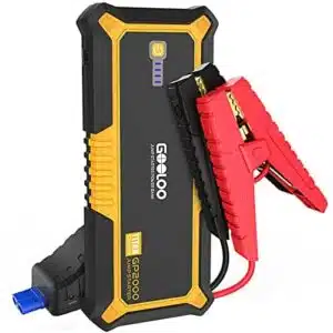 GOOLOO GP2000 2000 Amp Car Battery Jump Starter for up to 9L Gas and 7L Diesel Engines, 12V Portable Car Battery Booster Pack, Lithium Jump Box with LED Light, USB Quick Charge, Type-C, Yellow - 1