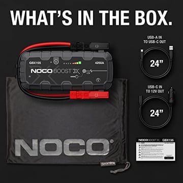 NOCO Boost X GBX155 4250A 12V UltraSafe Portable Lithium Jump Starter, Car Battery Booster Pack, USB-C Powerbank Charger, And Jumper Cables For Up To 10.0-Liter Gas And 8.0-Liter Diesel Engines - 7