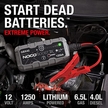 NOCO Boost X GBX45 1250A 12V UltraSafe Portable Lithium Jump Starter, Car Battery Booster Pack, USB-C Powerbank Charger, and Jumper Cables for Up to 6.5-Liter Gas and 4.0-Liter Diesel Engines - 2