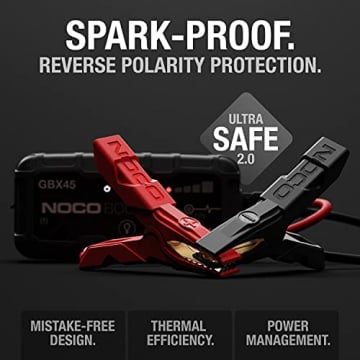 NOCO Boost X GBX45 1250A 12V UltraSafe Portable Lithium Jump Starter, Car Battery Booster Pack, USB-C Powerbank Charger, and Jumper Cables for Up to 6.5-Liter Gas and 4.0-Liter Diesel Engines - 4