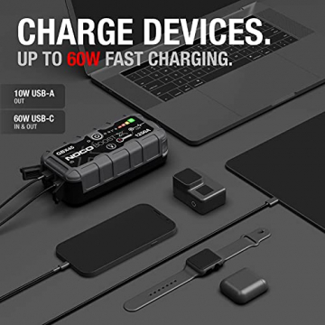 NOCO Boost X GBX45 1250A 12V UltraSafe Portable Lithium Jump Starter, Car Battery Booster Pack, USB-C Powerbank Charger, and Jumper Cables for Up to 6.5-Liter Gas and 4.0-Liter Diesel Engines - 5