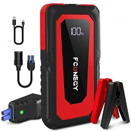Car Jump Starter, FCONEGY 2000A Peak Portable Battery Jump Starter, 12V Battery Booster (up to 8.0L Gas, 7.0L Diesel Engine) 20000mAh Jumper Power Pack with Dual USB Quick Charge 3.0,LCD Screen - 1