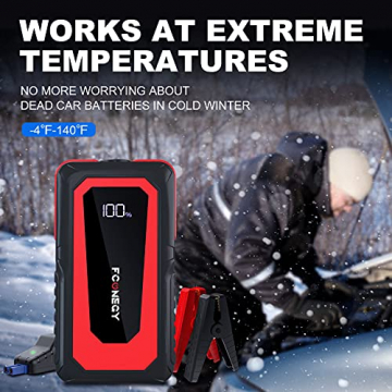 Car Jump Starter, FCONEGY 2000A Peak Portable Battery Jump Starter, 12V Battery Booster (up to 8.0L Gas, 7.0L Diesel Engine) 20000mAh Jumper Power Pack with Dual USB Quick Charge 3.0,LCD Screen - 6