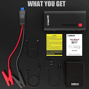 GOOLOO Jump Starter 1200A Peak Car Starter 12V SuperSafe Lithium Jump Box, Battery Booster Pack, Portable Power Bank Charger, and Jumper Cables for Up to 7.0L Gas or 5.5L Diesel Engine - 7