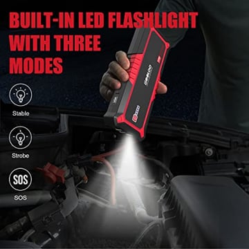 GOOLOO GP2000 Jump Starter 2000A Peak Car Starter for Up to 9L Gas or 7L Diesel Engine SuperSafe 12V Jump Box Auto Lithium Battery Booster Portable Power Pack with USB Quick Charge, Type-C Port - 4