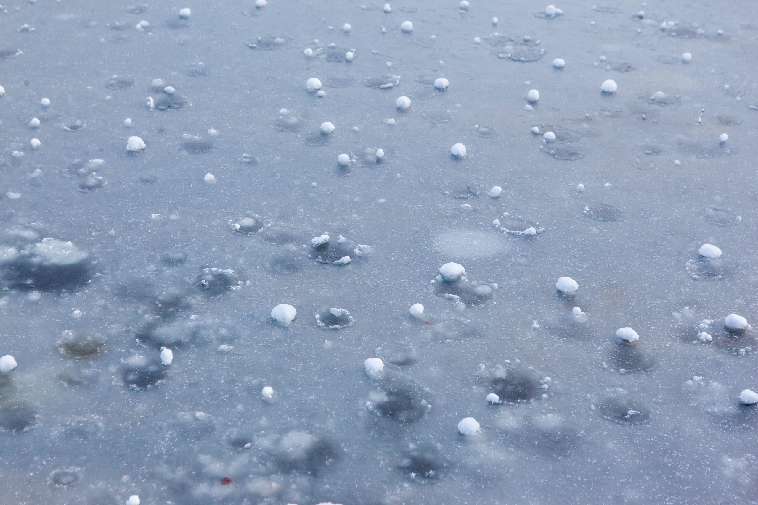 hail on a car bonnet